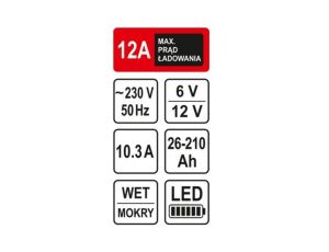 STHOR PROSTOWNIK 6/12V 12A 210Ah LED - image 2