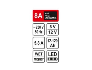 STHOR PROSTOWNIK 6/12V 8A 120Ah LED - image 2