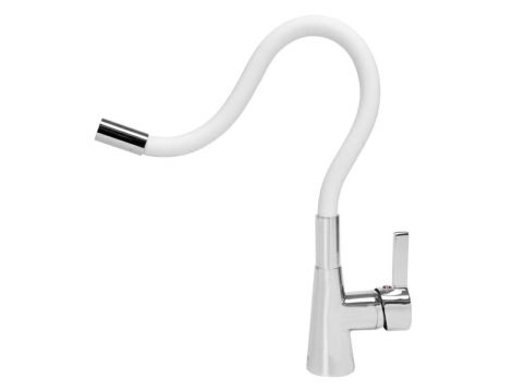 FALA BATERIA ZLEWOZMYWAKOWA ELASTYCZNA WYLEWKA FLEXIBLE BIAŁA - 2