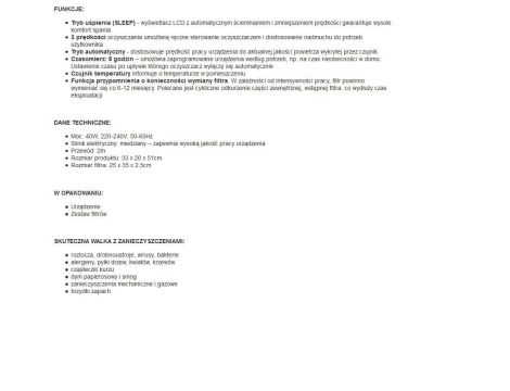 LUND OCZYSZCZACZ POWIETRZA 40W 220M3/H HEPA 4 ETAPY CZYSZCZENIA - 3