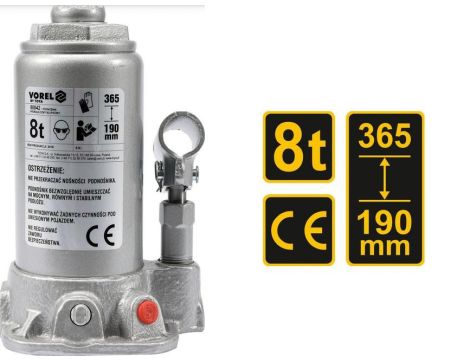 VOREL DŹWIGNIK TŁ.HYDR. 8T 190-365mm.