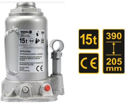 VOREL DŹWIGNIK TŁ.HYDR.15T 205-390mm