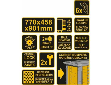 VOREL WÓZEK WARSZTATOWY 6-SZ - 3