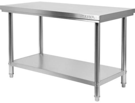 YATO GASTRO STÓŁ CENTR. SKŁ. Z PÓŁ. 150×70×H85cm