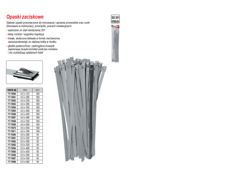 YATO OPASKA METAL.SAMOZAC. 4,6*700 /100szt ... /STAL NIERDZEWNA . .