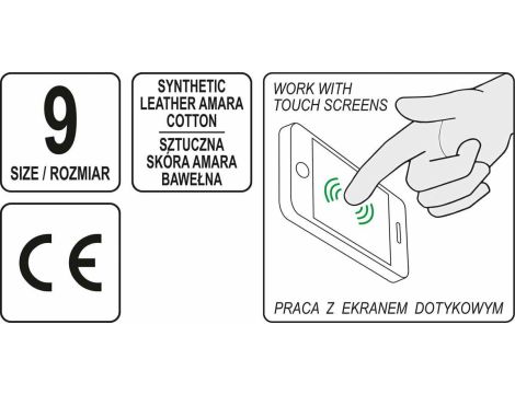 YATO RĘKAWICE ROBOCZE SKÓRA AMARA ROZ.10 OBSŁUGA SMARTFONA . . - 4