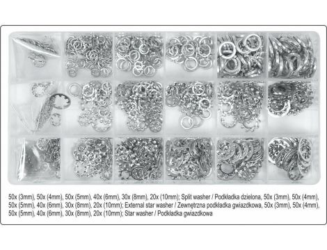 YATO PODKŁADKI ZABEZPIECZAJĄCE MIX 720szt.