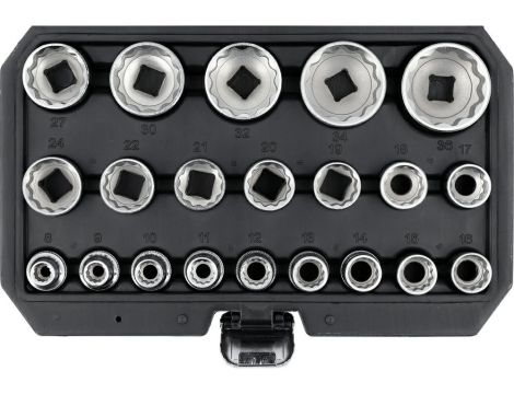 YATO ZESTAW NASADEK DWUNASTOKĄTNYCH 1/2" 21el.