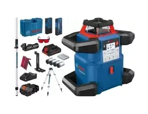 BOSCH LASER OBROTOWY GRL 600 CHV + ODBIORNIK LR 60 + PILOT RC 6 + UCHWYT WM 6 + STATYWW BT170HD + ŁATA GR240 1xPC4,0Ah WALIZKA