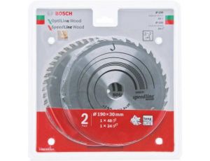 BOSCH PIŁA DWUPAK 190x30x48z OPTI.WOOD x2,6/1,6 + SPEED.WOOD 190x30x24z x2,4/1,8%%%