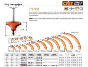 CMT FREZ HM R= 6,35 D=25,4 I=12,7 S=6... ZAOKRĄGLAJĄCY Z ŁOŻYSKIEM%%%