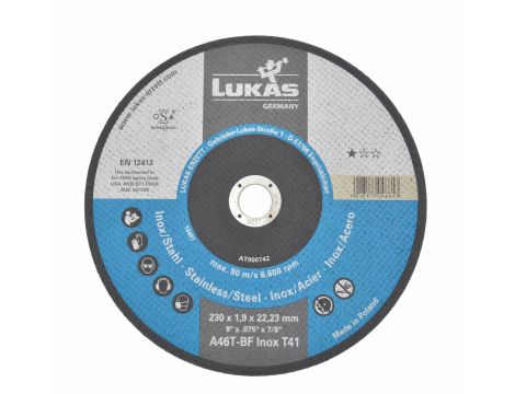 LUKAS TARCZA DO METALU 230mm x 1,9mm A46T-BF* INOX.... %%%