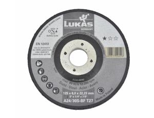 LUKAS TARCZA DO SZLIFOWANIA 125mm x 6,0mm A24/30S-BF* METAL....%%%