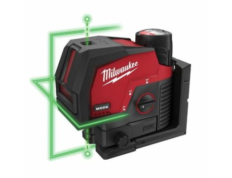 MILWAUKEE LASER KRZYŻOWY 12V M12CLLP-0C 38m + 2-PUNKTOWY ZIELONY