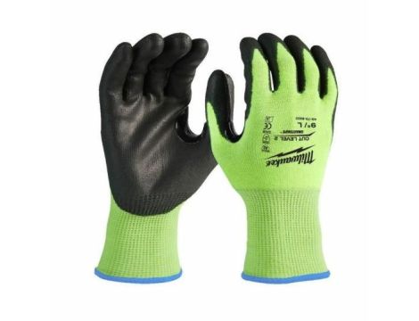 MILWAUKEE RĘKAWICE ODPORNE NA PRZECIĘCIA - POZ. B - ROZM M/8 O PODWYŻSZONEJ WIDZIALNOŚCI %%%