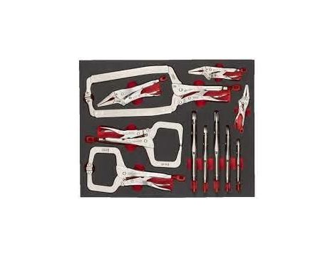 MILWAUKEE WKŁADKA PIANKOWA ZE SZCZYPCAMI  ZACISKOWYMI 11SZT.  - DO WÓZKÓW NARZĘDZIOWYCH %%%