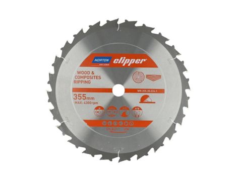 NORTON PIŁA TARCZOWA 355mm x 30mm x 24z DREWNO I KOMPOZYTY ATB (3,2 / 2,4) %%%