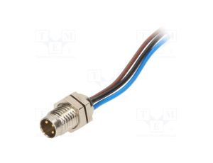 Złącze M8 męskie PIN 3 4A 60V IP67 Nano-Change proste 200mm 1200905073