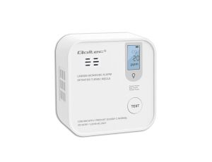 Qoltec Certyfikowany bezprzewodowy Czujnik tlenku węgla (czadu) z baterią detektor CO żywotność sensora 10 lat alarm 85dB LED