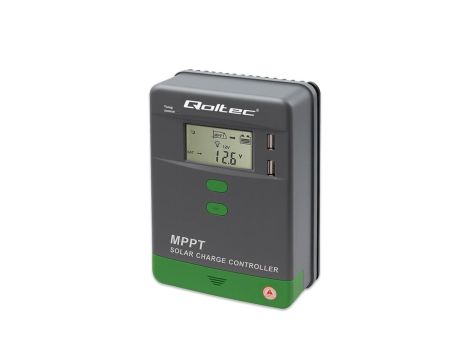 Qoltec Solarny regulator ładowania MPPT z czujnikiem temperatury 40A 12V / 24V LCD 2 x USB Bluetooth APP GEL LiFePO4