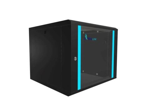 Szafa rack montowana na ścianie Extralink Lite 9U 530x400 Czarna z półką