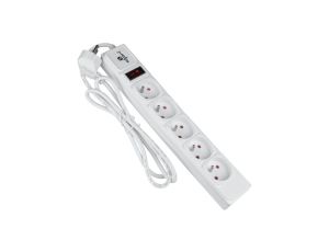 Listwa ochronna DPM z wyłącznikiem - 5 gniazd 5M biała
