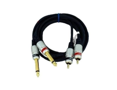 VITALCO MK50 Kabel Audio 2x Jack 6,3mm Mono (wtyk) / 2x RCA Cinch (wtyk) 5m