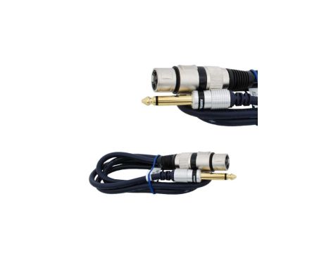 VITALCO Kabel mikrofonowy MK17 XLR (gniazdo) / Jack 6,3mm Stereo (wtyk) 3m