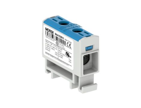 Złączka szynowa 1-torowa Al/Cu 2,5-35mm2 135A 1500V na TH35 niebieski OTL35 MOREK