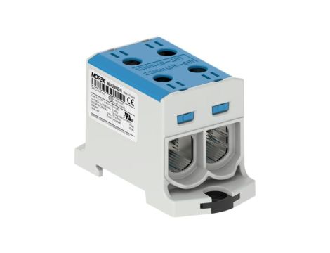Złączka szynowa 2-torowa Al/Cu 6-95mm2 490A 1500V na TH35 niebieski OTL95-2 MOREK