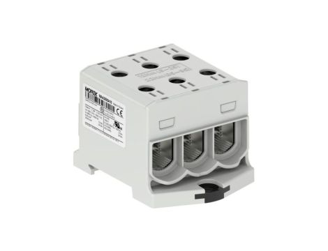 Złączka szynowa 3-torowa Al/Cu 6-95mm2 490A 1500V na TH35 szary OTL95-3 MOREK