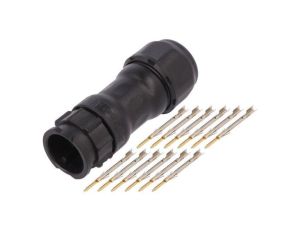 Złącze okrągłe X-Lok, wtyk, motaż na przewód, PIN: 12 męskie ze stykami IP68 CD-12BMMA-QL8MP0