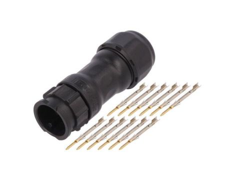 Złącze okrągłe X-Lok, wtyk, motaż na przewód, PIN: 12 męskie ze stykami IP68 CD-12BMMA-QL8MP0