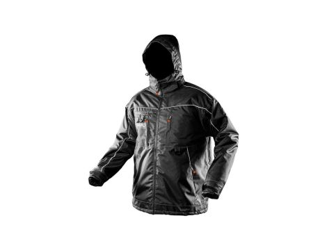 Kurtka ocieplana z kapturem, czarna Oxford robocza rozmiar S/48 NEO 81-570-S