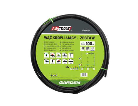 AWTOOLS WĄŻ KROPLUJĄCY ZESTAW 100m 188 ELE.