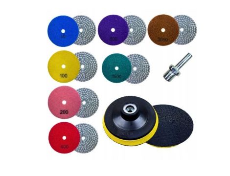 ZESTAW DO POLEROWANIA KAMIENIA 8w1; 100mm + TRZPIEŃ