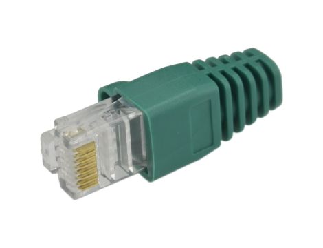 Gumowa osłonka wtyku RJ45 zielona WORECZEK 10szt.