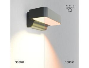 Lampa elewacyjna z czujnikiem ruchu i zmierzchu Steinel L 800 SC LED 7,7W Bluetooth Mesh STEINEL Connect przyjazny dla owadów 1800K 428lm IP44 IK03 230V downlight antracyt / aluminium - image 2