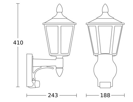 Lampa elewacyjna z czujnikiem ruchu i zmierzchu Steinel L 16 S PIR max.20W w Led E27 IP44 IK03 230V biały / tworzywo sztuczne - 6