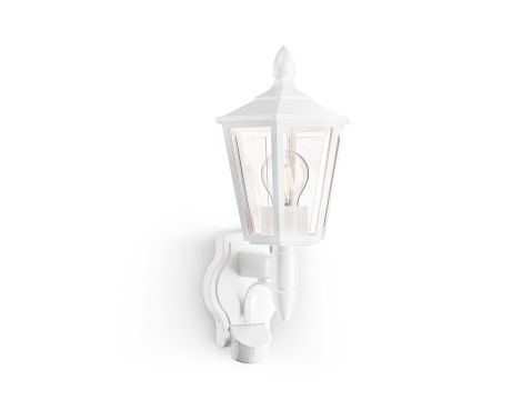 Lampa elewacyjna z czujnikiem ruchu i zmierzchu Steinel L 16 S PIR max.20W w Led E27 IP44 IK03 230V biały / tworzywo sztuczne