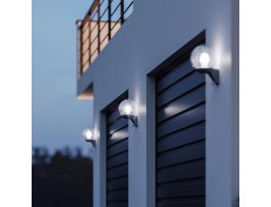 Lampa elewacyjna z czujnikiem ruchu i zmierzchu Steinel L 595 S PIR max.60W E27 IP44 IK03 230V czarna / szkło / tworzywo sztuczne - image 2