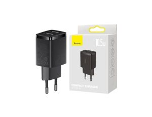 BASEUS Ładowarka sieciowa 2x USB (5V / 2.1A ) technologia iQ Smart Charging