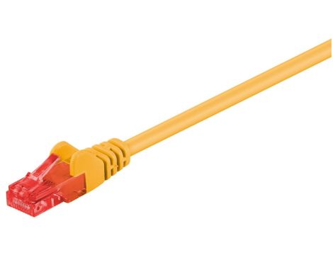 CAT 6Kabel łączący, U/UTP, Żółty - Długość kabla 20 m