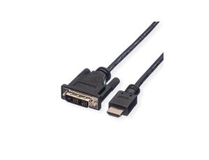 ROLINE Monitorkabel DVI (18+1) - HDMI, M/M, zwart, 2 m