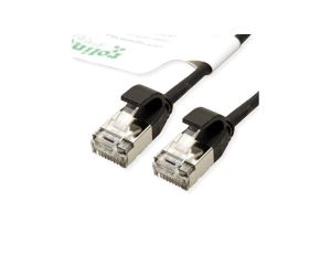 ROLINE GREEN F/UTP DataCenter Patch Cord Cat.6A (Class EA), LSOH, bardzo cienki, czarny, 1 m