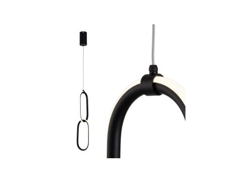 Lampa wisząca LED,lampa sufitowa 12W, 700lm, 4000K, IP20, czarna, SANTANA HOROZ