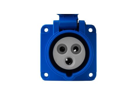 Gniazdo tablicowe kempingowe 230V 16A/3P proste siłowe 75x75 mm VDE TP Electric 0104