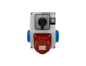 Rozdzielnica budowlana 16A 2x230V erbetka IP44 z łącznikiem krzywkowym L-0-P gniazda Doktorvolt DV-5244-D