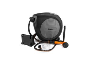 Bęben automatyczny 20m 1/2 z pistoletem zwijak ścienny na wąż ogrodowy zwijacz przenośny regulowany czarny Bradas ECO-W1B20