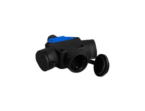 Jednofazowe gniazdo trójdrożne 3x16A 230V schuko IP44 rozgałęźnik TpE 7617
